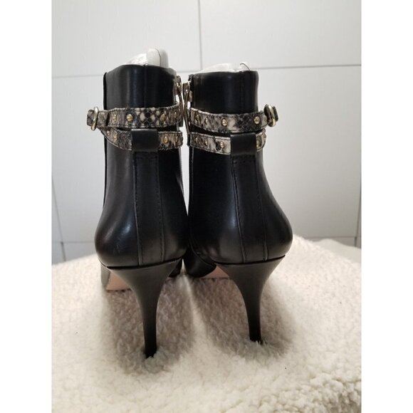 Essex Lane Womens Kami Black Ankle Boots w/Snake Embossed Print Bands Size 7.5 M - Picture 3 of 7